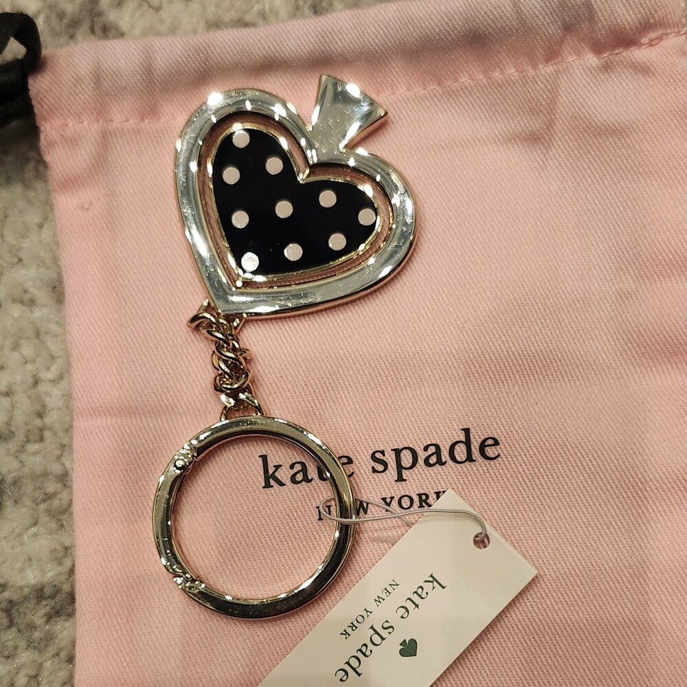 New Kate Spade polka dot twist keychain